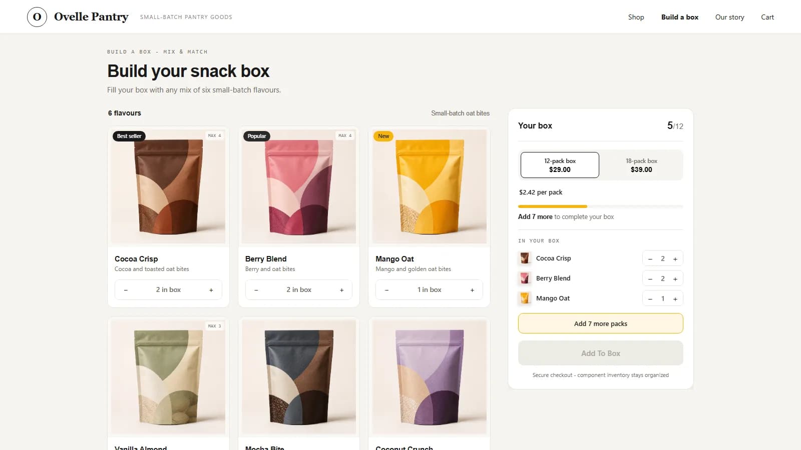 Storefront box builder widget